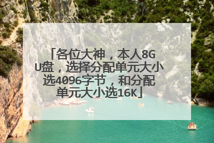 各位大神,本人8G U盘,选择分配单元大小选4096字节,和分配单元大小选16K