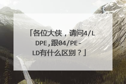 各位大侠，请问4/LDPE,跟04/PE-LD有什么区别？