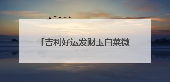 吉利好运发财玉白菜微信头像哪个比较适合?