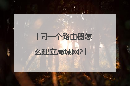 同一个路由器怎么建立局域网?
