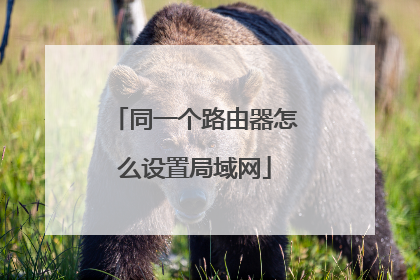 同一个路由器怎么设置局域网
