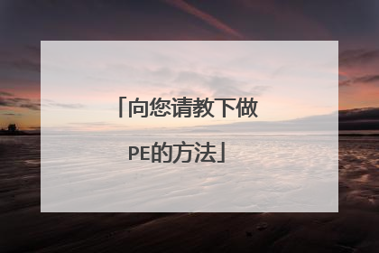 向您请教下做PE的方法