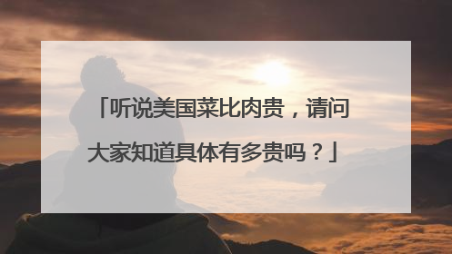 听说美国菜比肉贵,请问大家知道具体有多贵吗?