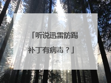 听说迅雷防踢补丁有病毒?