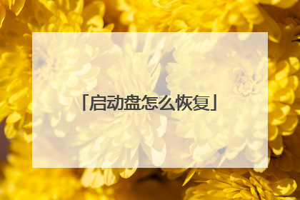 启动盘怎么恢复