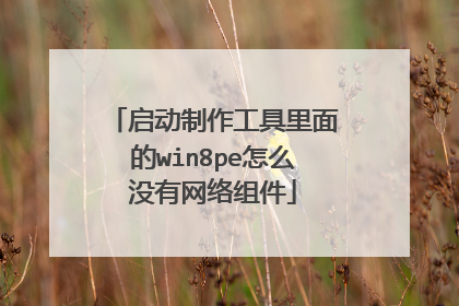 启动制作工具里面的win8pe怎么没有网络组件
