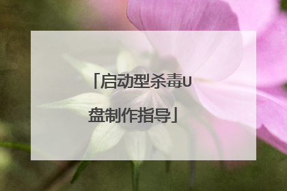 启动型杀毒U盘制作指导