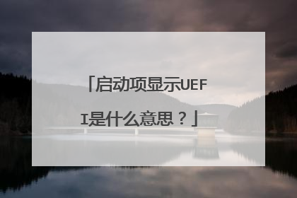 启动项显示UEFI是什么意思?