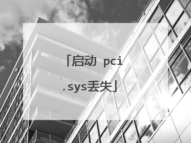 启动 pci.sys丢失