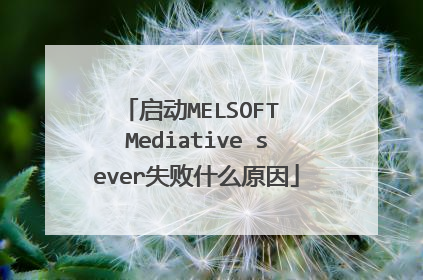 启动MELSOFT Mediative sever失败什么原因