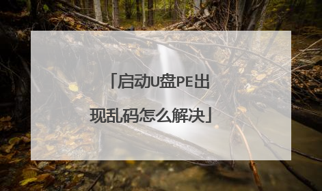 启动U盘PE出现乱码怎么解决