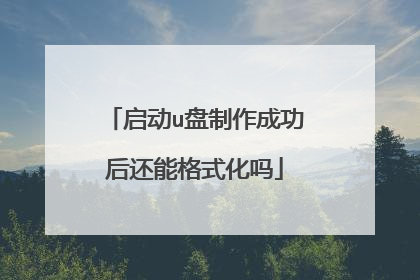 启动u盘制作成功后还能格式化吗