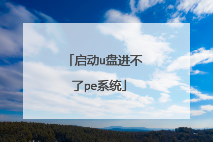 启动u盘进不了pe系统