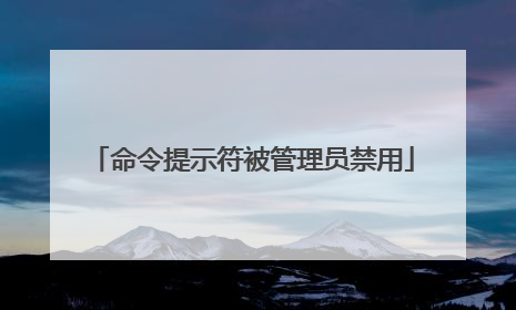 命令提示符被管理员禁用