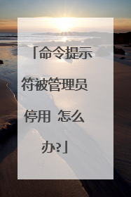命令提示符被管理员停用 怎么办?