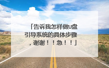 告诉我怎样做U盘引导系统的具体步骤,谢谢!!急!!
