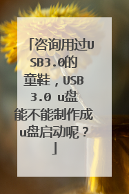 咨询用过USB3.0的童鞋，USB3.0 u盘能不能制作成u盘启动呢？