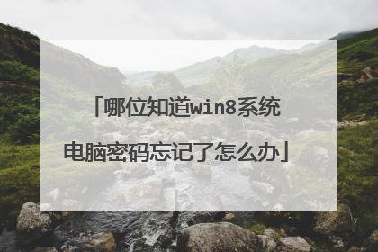 哪位知道win8系统电脑密码忘记了怎么办