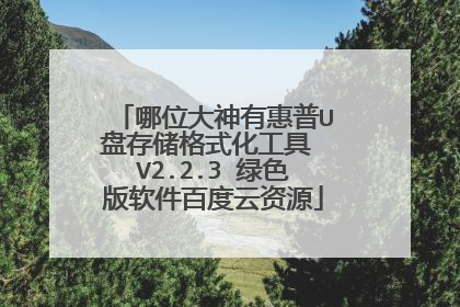 哪位大神有惠普U盘存储格式化工具 V2.2.3 绿色版软件百度云资源