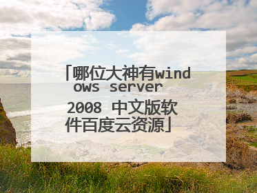哪位大神有windows server 2008 中文版软件百度云资源