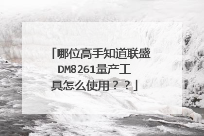 哪位高手知道联盛DM8261量产工具怎么使用??