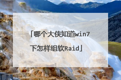 哪个大侠知道win7下怎样组软Raid