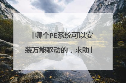 哪个PE系统可以安装万能驱动的，求助