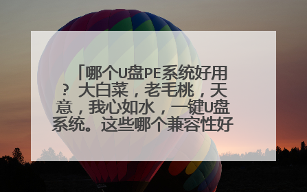 哪个U盘PE系统好用? 大白菜，老毛桃，天意，我心如水，一键U盘系统。这些哪个兼容性好？ 现在我用的大白菜