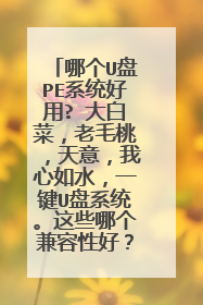 哪个U盘PE系统好用? 大白菜，老毛桃，天意，我心如水，一键U盘系统。这些哪个兼容性好？ 现在我用的大白菜
