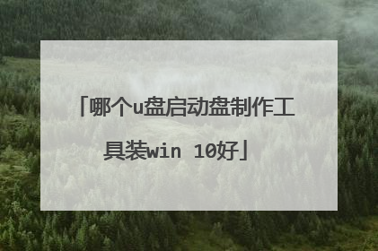 哪个u盘启动盘制作工具装win 10好