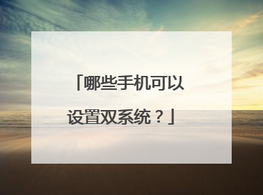 哪些手机可以设置双系统?