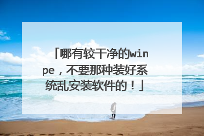 哪有较干净的winpe，不要那种装好系统乱安装软件的！