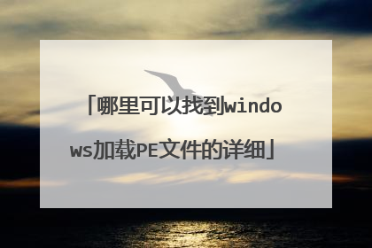 哪里可以找到windows加载PE文件的详细