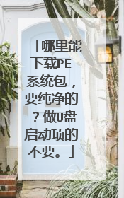 哪里能下载PE系统包，要纯净的？做U盘启动项的不要。