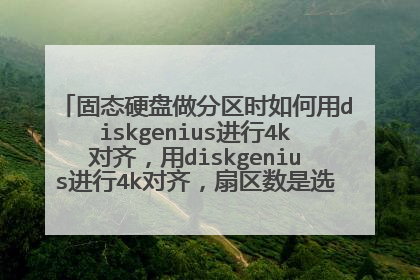 固态硬盘做分区时如何用diskgenius进行4k对齐,用diskgenius进行4k对齐,扇区数是选择4096还是2048