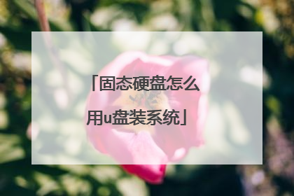 固态硬盘怎么用u盘装系统