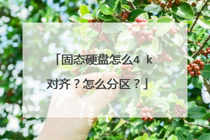 固态硬盘怎么4 k对齐？怎么分区？