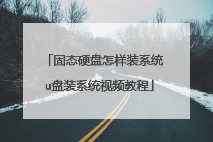 固态硬盘怎样装系统u盘装系统视频教程