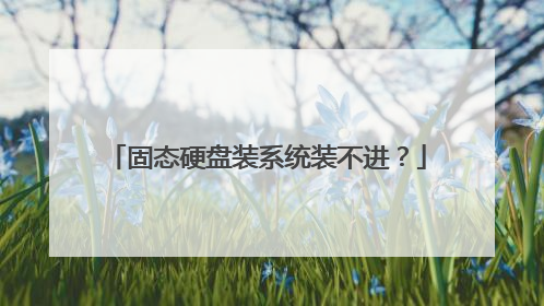 固态硬盘装系统装不进?