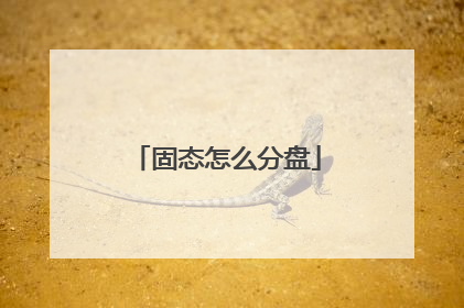 固态怎么分盘