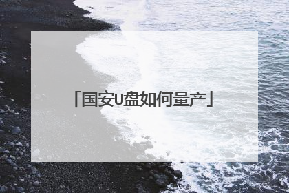 国安U盘如何量产