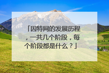 因特网的发展历程,一共几个阶段,每个阶段都是什么?