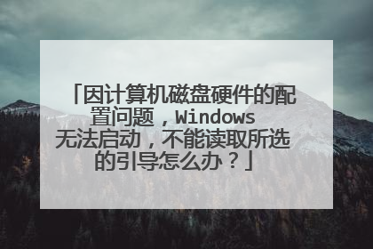因计算机磁盘硬件的配置问题,Windows无法启动,不能读取所选的引导怎么办?