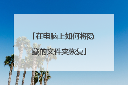 在电脑上如何将隐藏的文件夹恢复