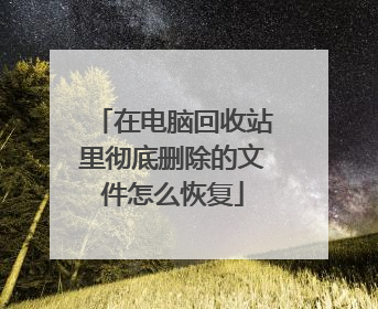 在电脑回收站里彻底删除的文件怎么恢复