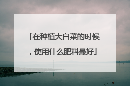 在种植大白菜的时候,使用什么肥料最好