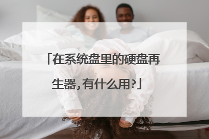在系统盘里的硬盘再生器,有什么用?