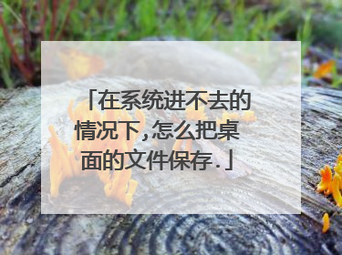 在系统进不去的情况下,怎么把桌面的文件保存.