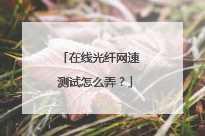 在线光纤网速测试怎么弄?