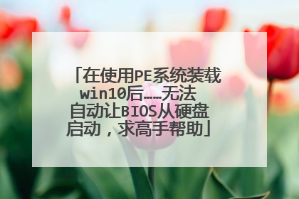 在使用PE系统装载win10后……无法自动让BIOS从硬盘启动,求高手帮助